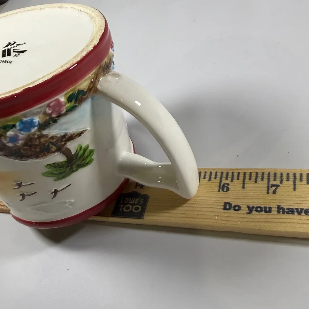 VTG KK Brand Lighthouse Coastal Ceramic Pitcher Small Nautical Beach House Decor